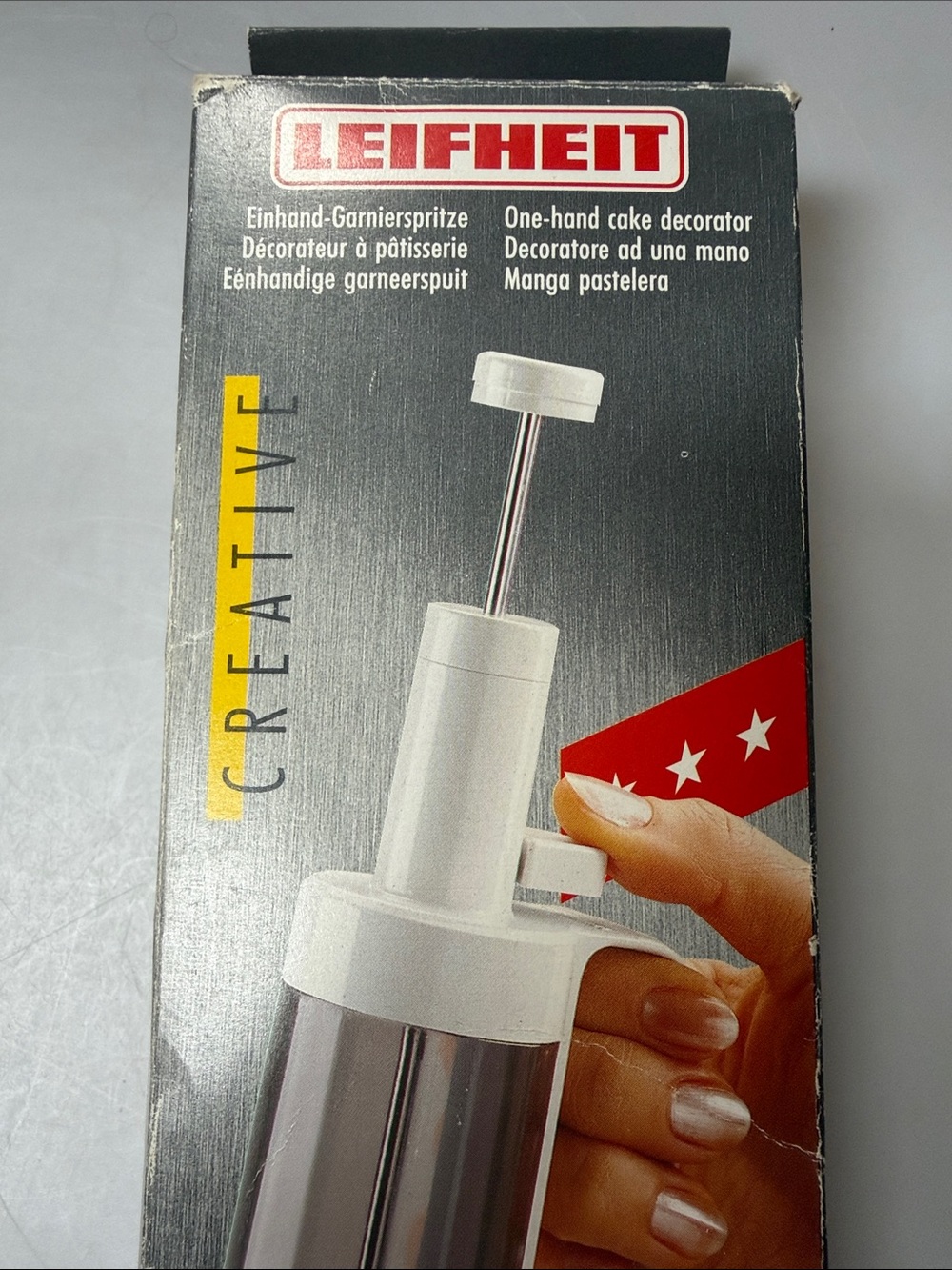 Vintage LEIFHEIT Cake Decorator Set NIB One Hand Icing Pastry Gun Germany